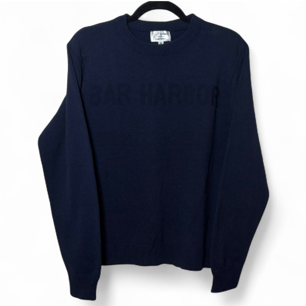 Town Pride Bar Harbor Navy Sweater Preppy Embroidered Medium